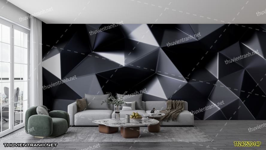 Tranh dán tường 3D trừu tượng- -TT240520-14P - Tranh tường chất lượng cao